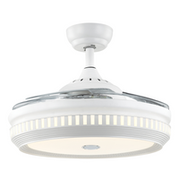 Thumbnail for Metal Ceiling Fan with 4 Retractable ABS Blades and Blue Tooth Speaker
