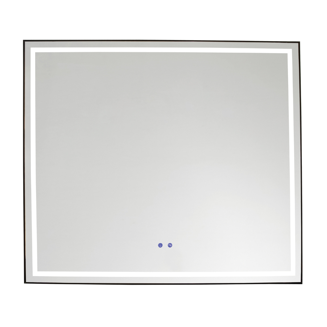 Mirror with a Black Aluminium Frame, Anti-Fog and On / Off Switch