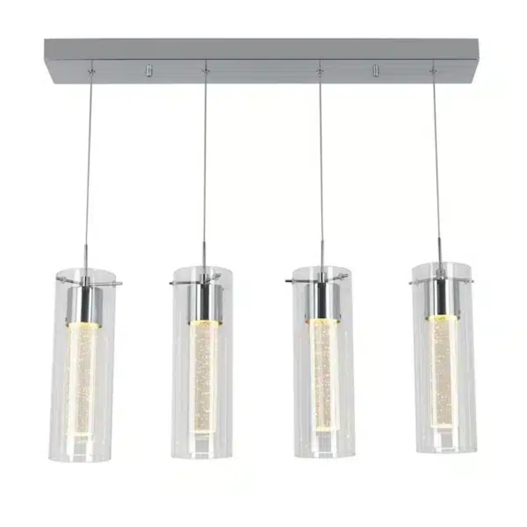 Polished Chrome with Clear Outer Glass and Crystal