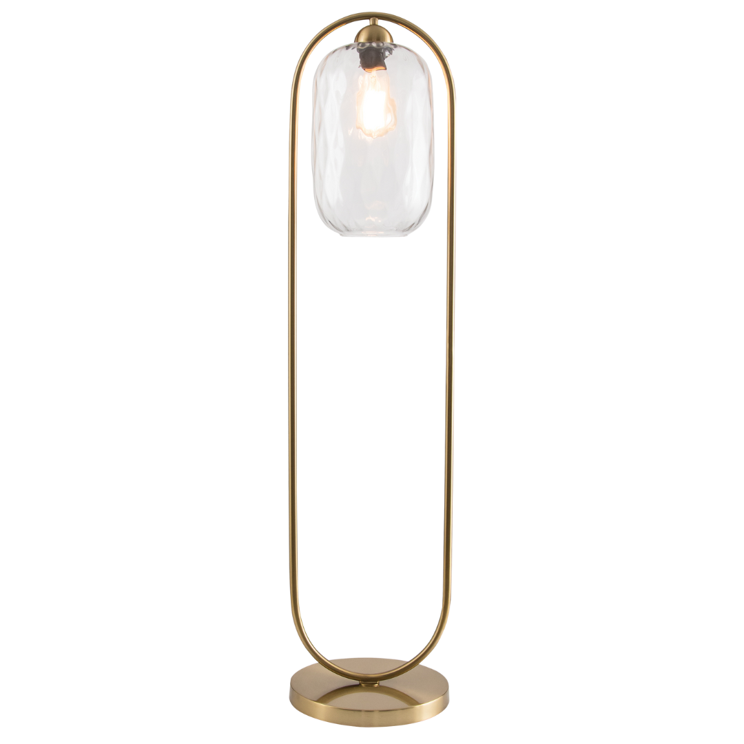 Metal Floor Lamp with Clear Wavy Glass SL422 BRASS