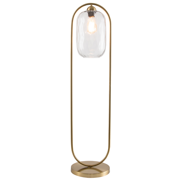 Metal Floor Lamp with Clear Wavy Glass SL422 BRASS