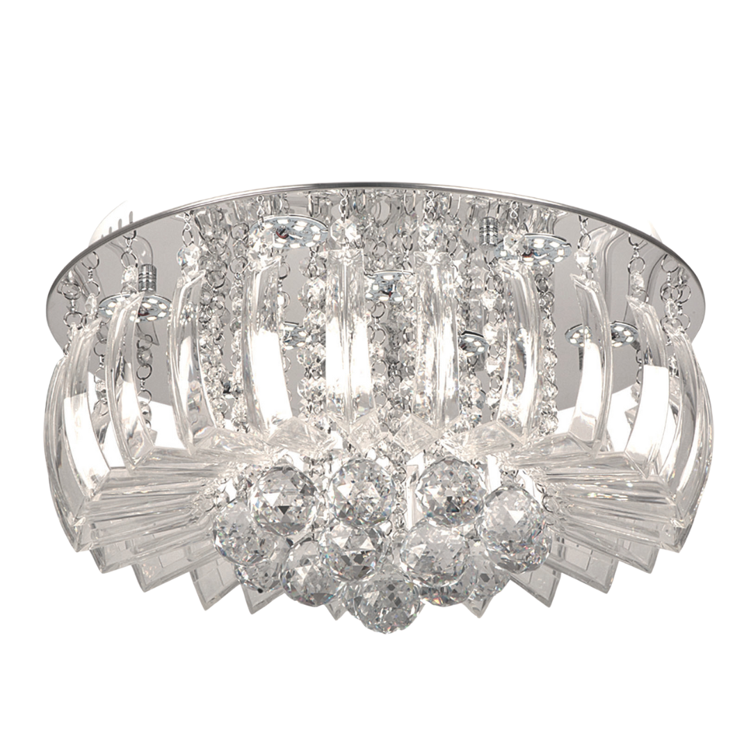 LED, Metal Ceiling Fitting with Glass and Crystals CF011/9