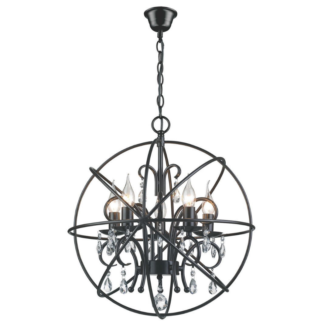 Crystal Pendant Light - Black