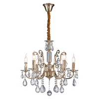 Thumbnail for Iron, Clear Glass and Crystal Chandelier