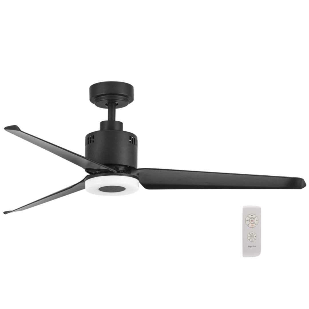 Reversible DC Ceiling Fan with Remote Control - Matte Black