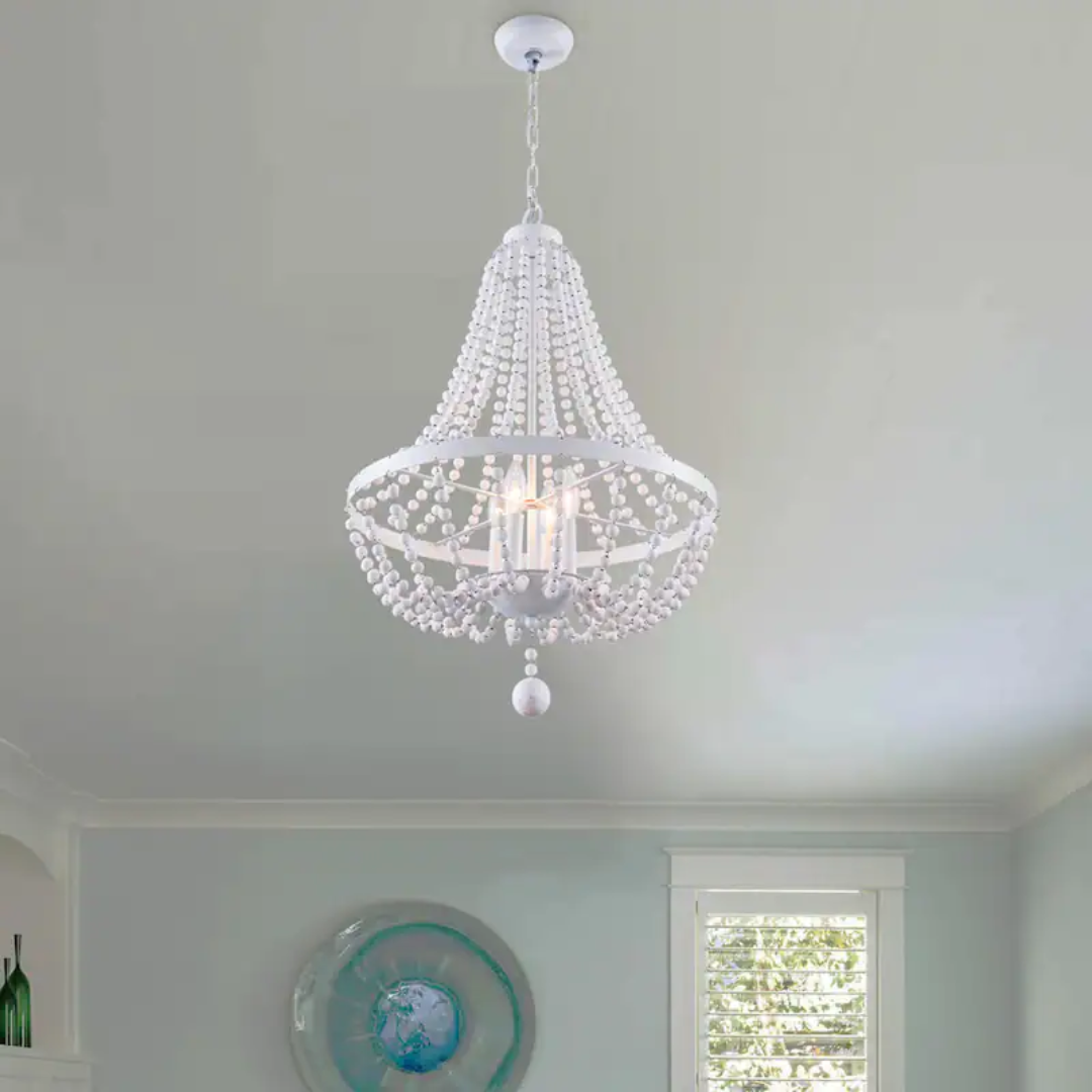 Metal and Wood Chandelier