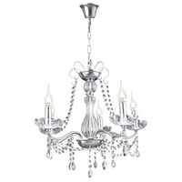 Thumbnail for Crystal Luster 5-Light Polished Chrome Chandelier