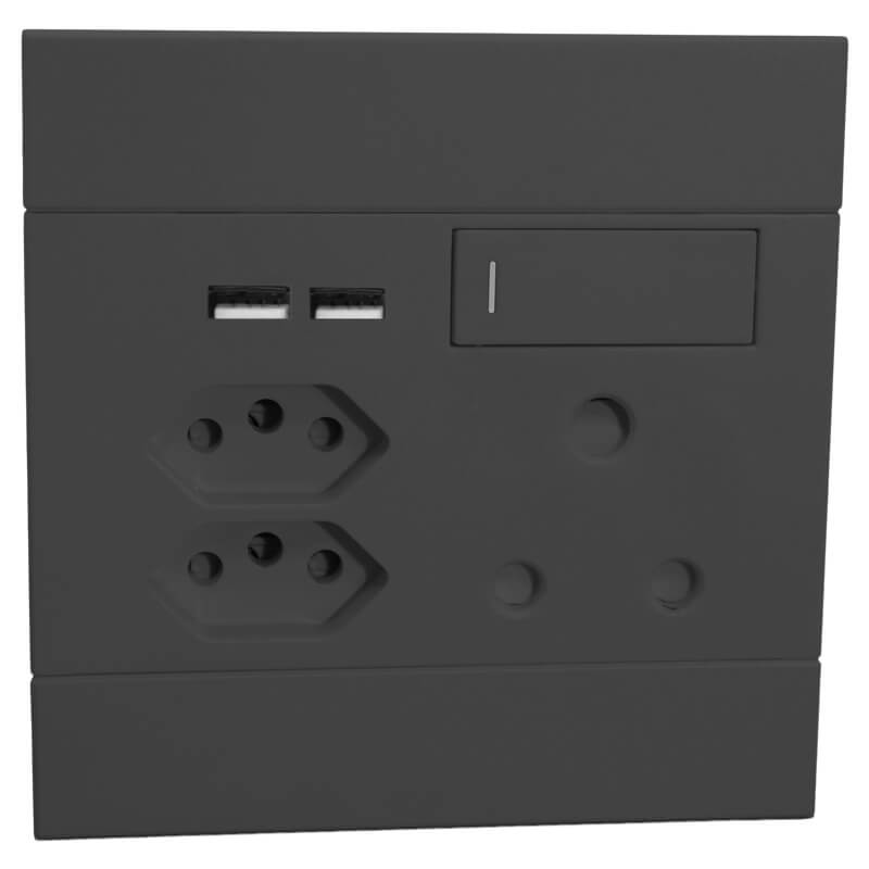 Veti Single RSA, Double V-Slim, Double USB Socket CH (100mmx100mm)