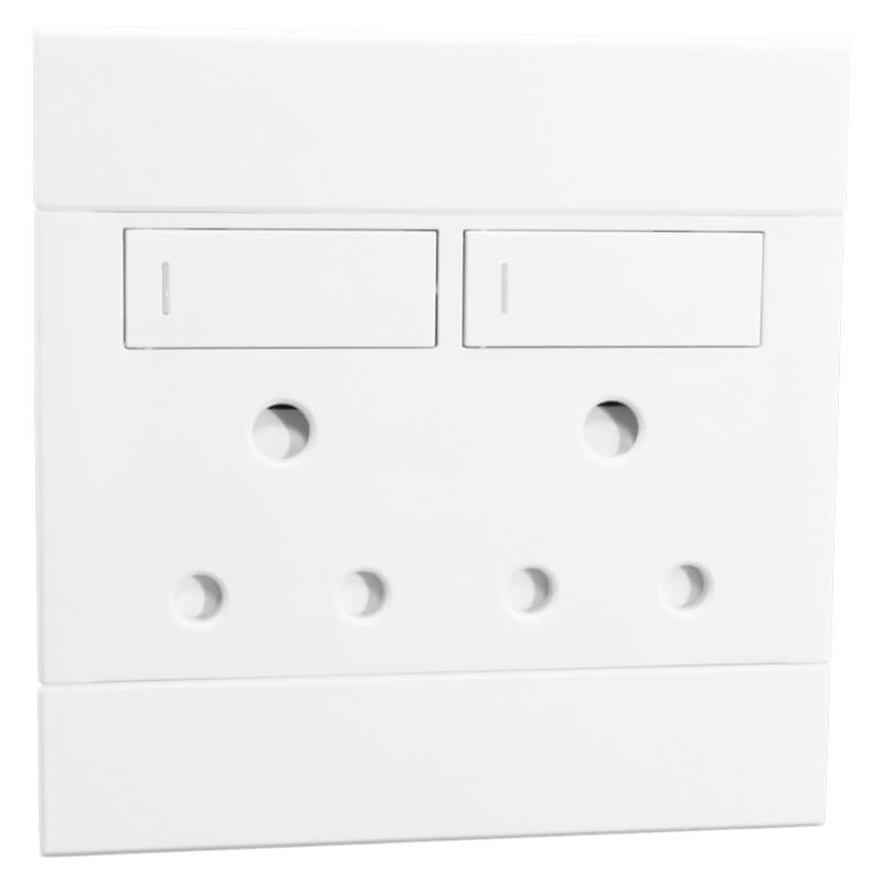 Veti Double RSA Socket WT (100mmx100mm)