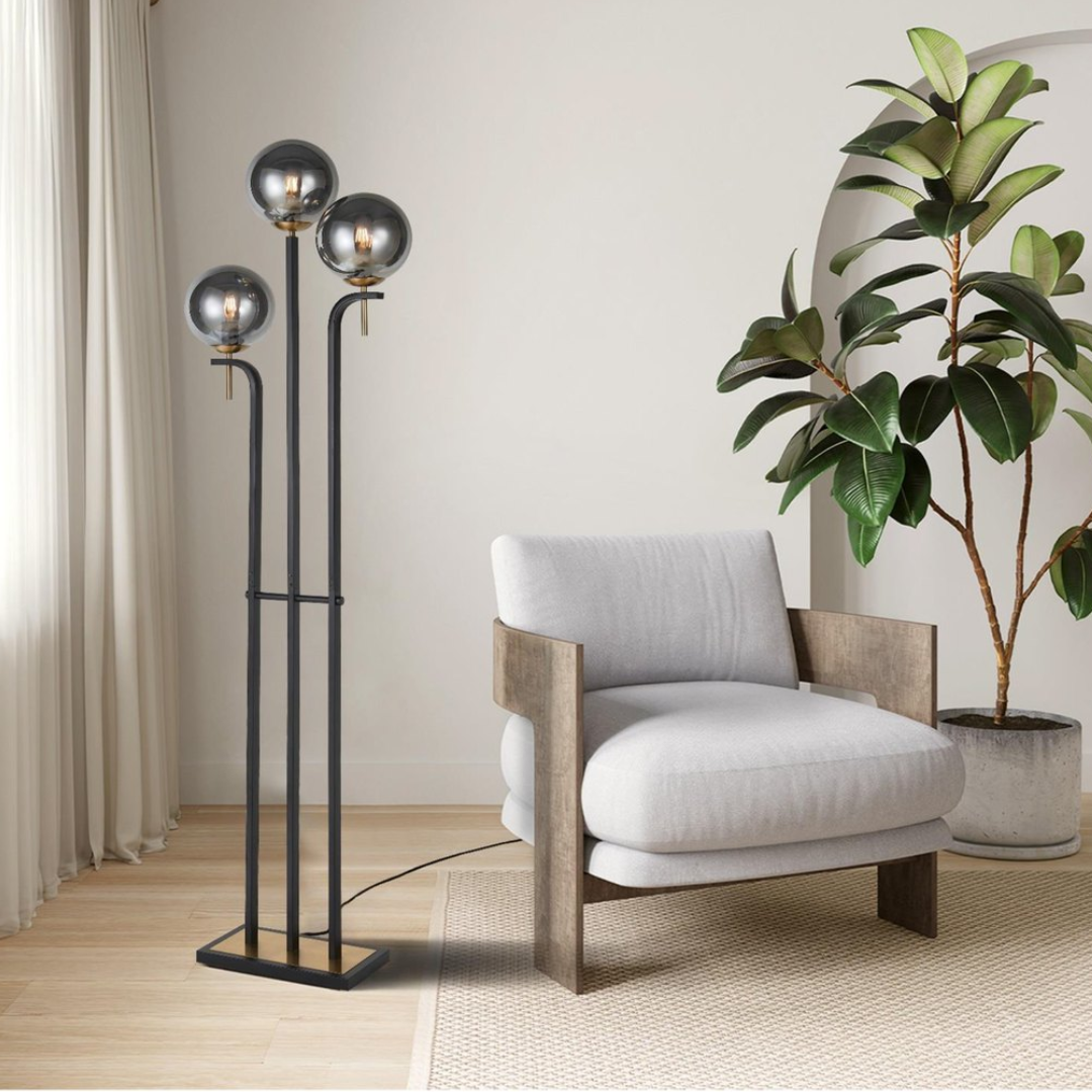 Metal Base with Smoke Glass