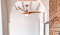 Thumbnail for Copper Coil DC Ceiling Fan with Remote Control - Wood