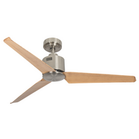 Thumbnail for Satin Nickle with Brown Wood Blades, No Light