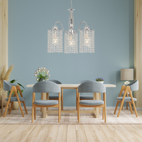 Thumbnail for Polished Chrome Chandelier with Clear Acrylic Crystals