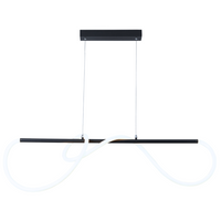 Thumbnail for Matt Black Metal and Flexible LED Silicone Tubing Pendant with Remote Control