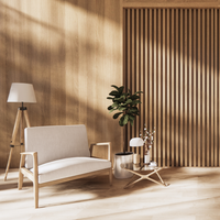 Thumbnail for Wood and Polished Chrome Standing Lamp with White Fabric Shade