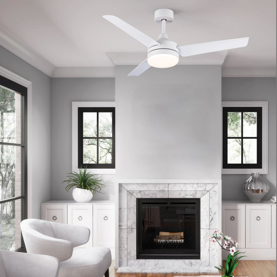 Copper Coil DC Ceiling Fan with Remote Control - White