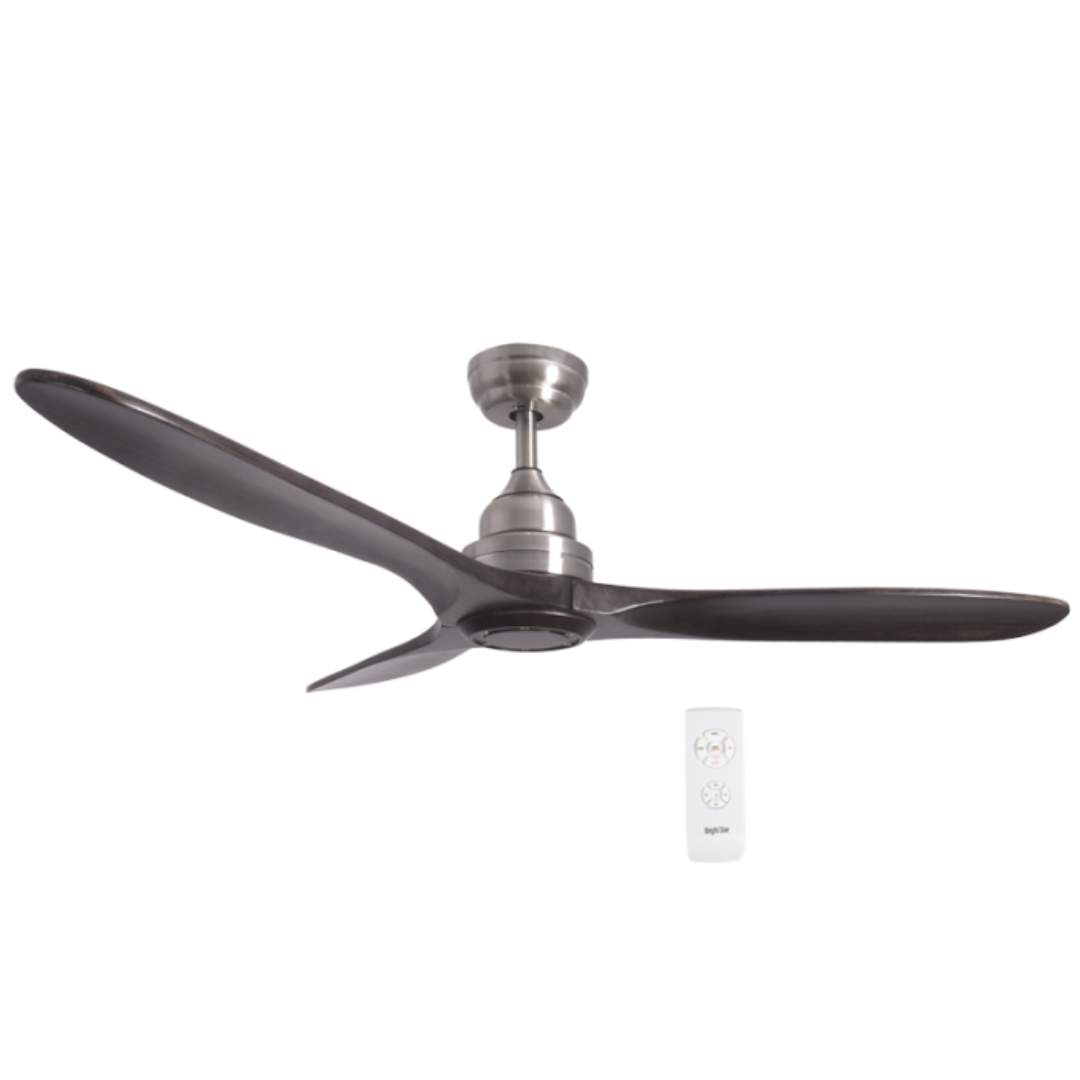 Satin Nickel Finish with Solid Wood Blades ( Walnut ) No Light