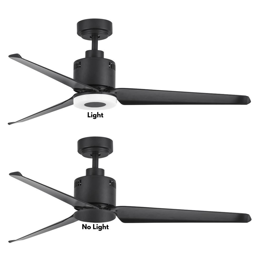 Reversible DC Ceiling Fan with Remote Control - Matte Black