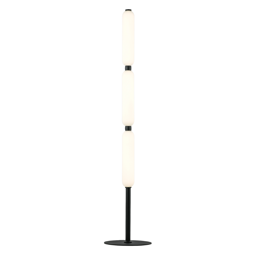 Aluminium and Opal Glass Standing Lamp
