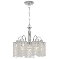 Thumbnail for Polished Chrome Chandelier with Clear Acrylic Crystals