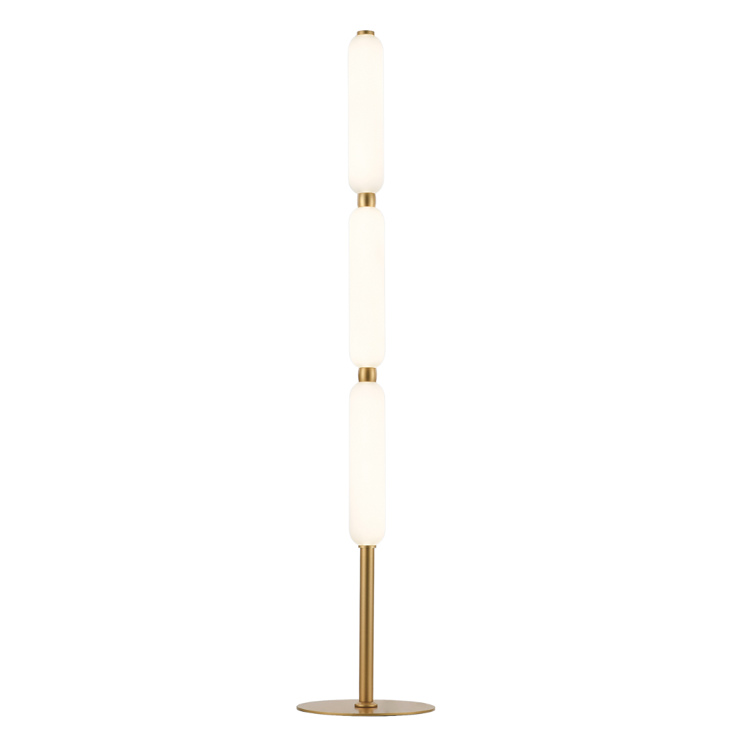 Aluminium and Opal Glass Standing Lamp