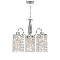 Thumbnail for Polished Chrome Chandelier with Clear Acrylic Crystals