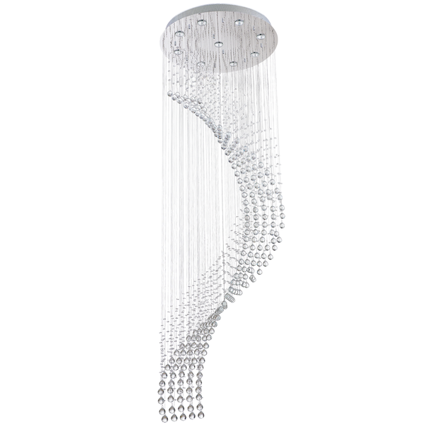 Crystal Stainless Steel Chandelier 9-Light GU10