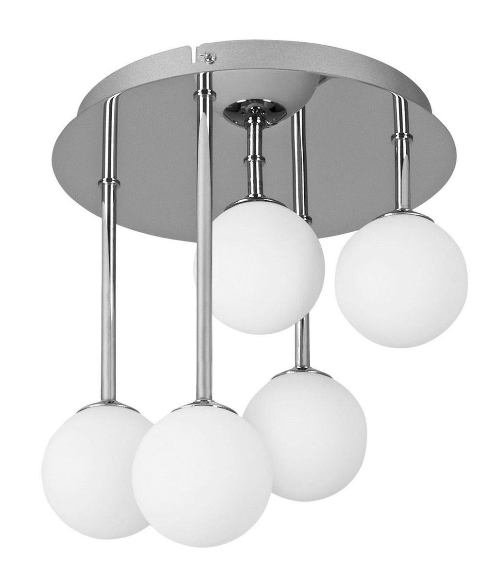 Bright Star Polished Chr White Glass 5X35W G9