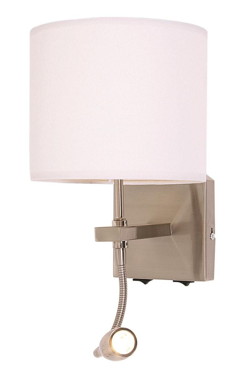 Bright Star 1X40W Es & 1X1W Led Two Switches White Shade