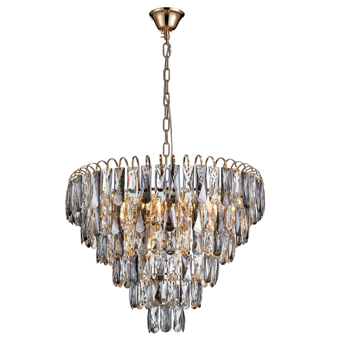 Polished Brass and Crystal Pendant - Dual Mounting Options