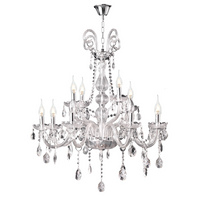 Thumbnail for Polished Chrome Chandelier with Crystals