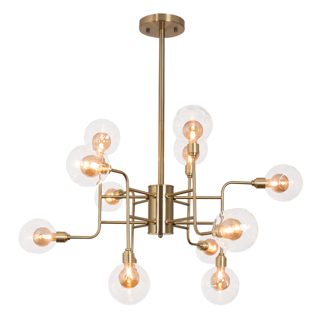 Metal and Glass Chandelier