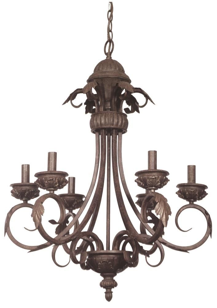 Glass Chandelier 6-Light SES/E14