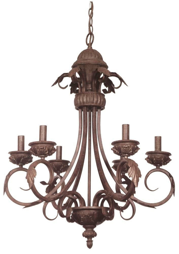 Glass Chandelier 6-Light SES/E14