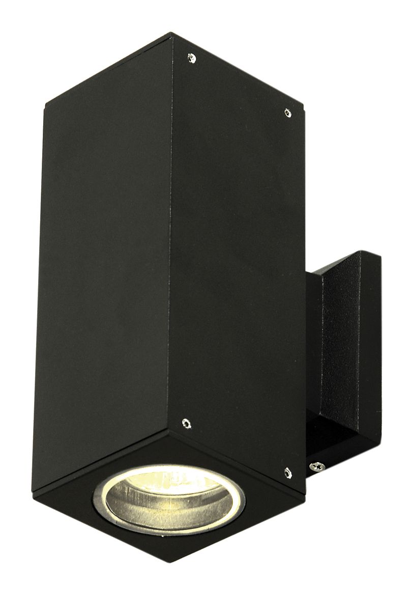 Bright Star Square Up/ Down Glass Cover IP44 2X50W GU10 — Black