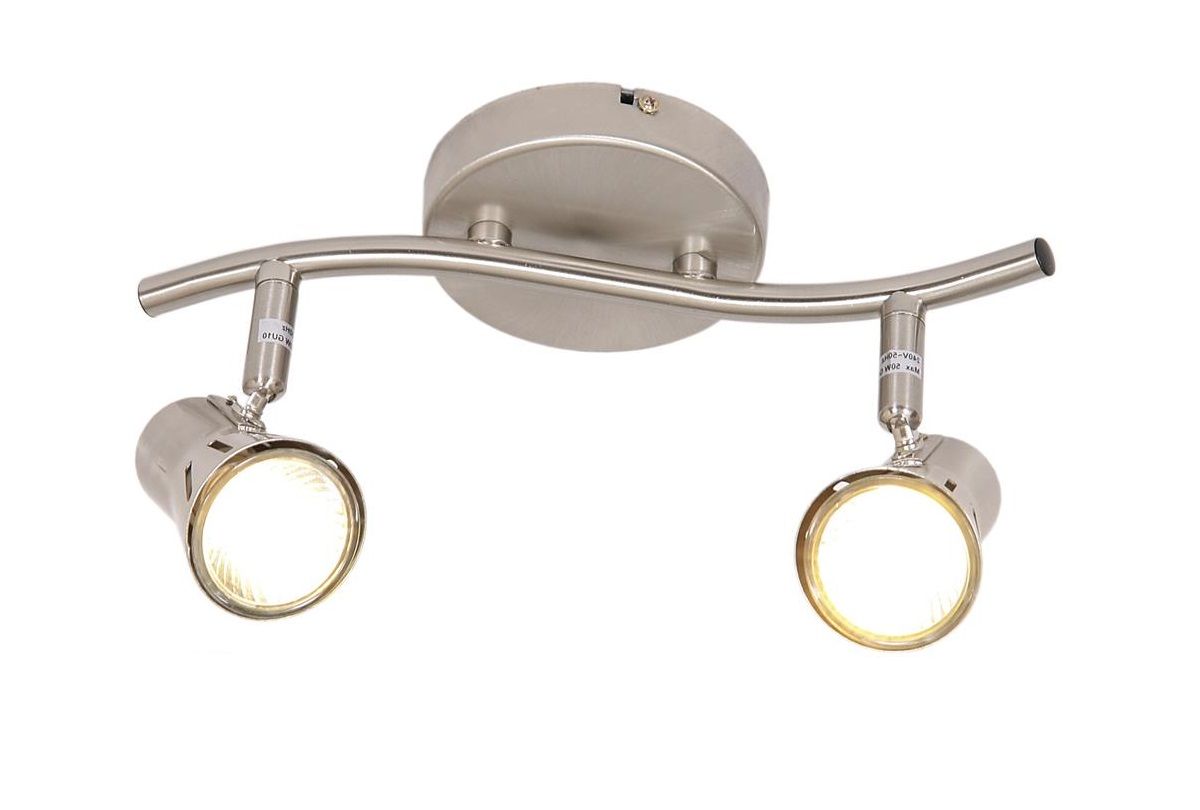 Bright Star Sat/Chr Spotlight 2x50W GU10 Base 80Mm Bar265Mm