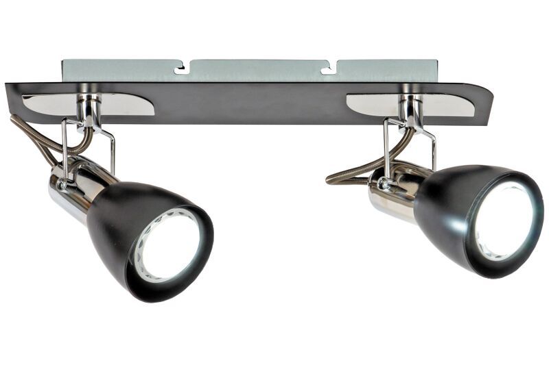 Bright Star Black/Chrome Spotlight 2X50W Gu10 300X70Mm