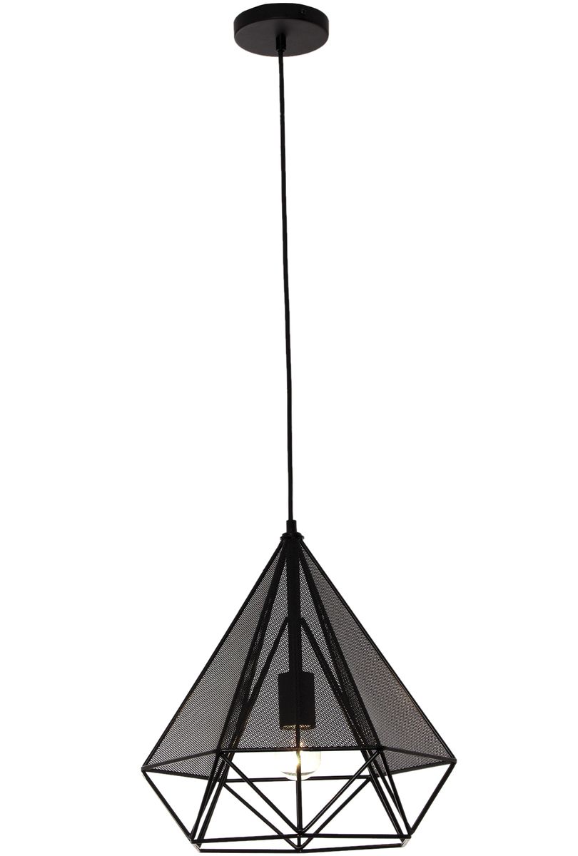 Bright Star Black Metal Pendant With Mesh 1X60W Ses