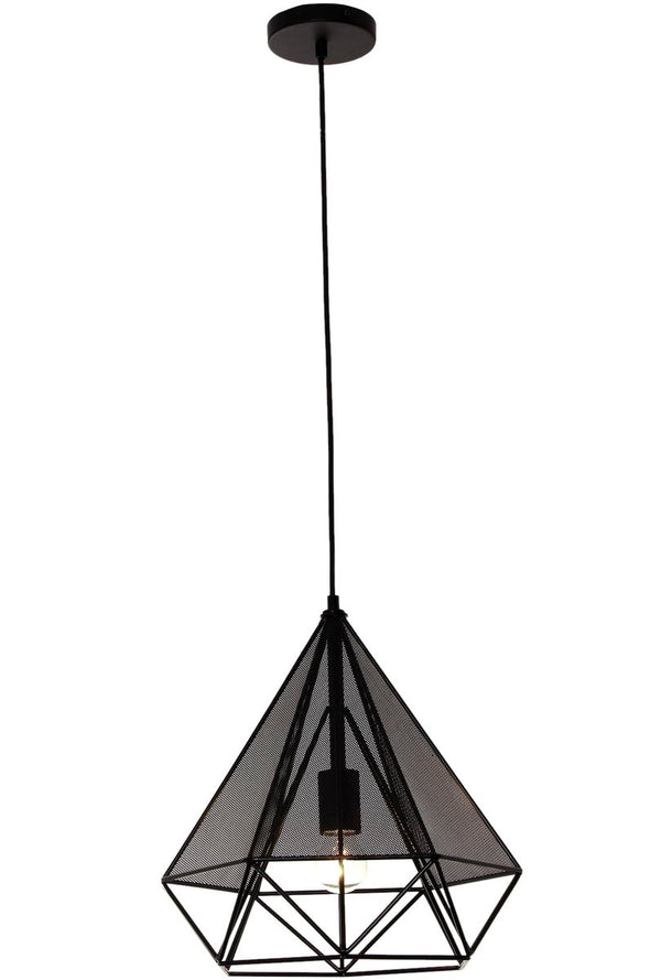 Bright Star Black Metal Pendant With Mesh 1X60W Ses