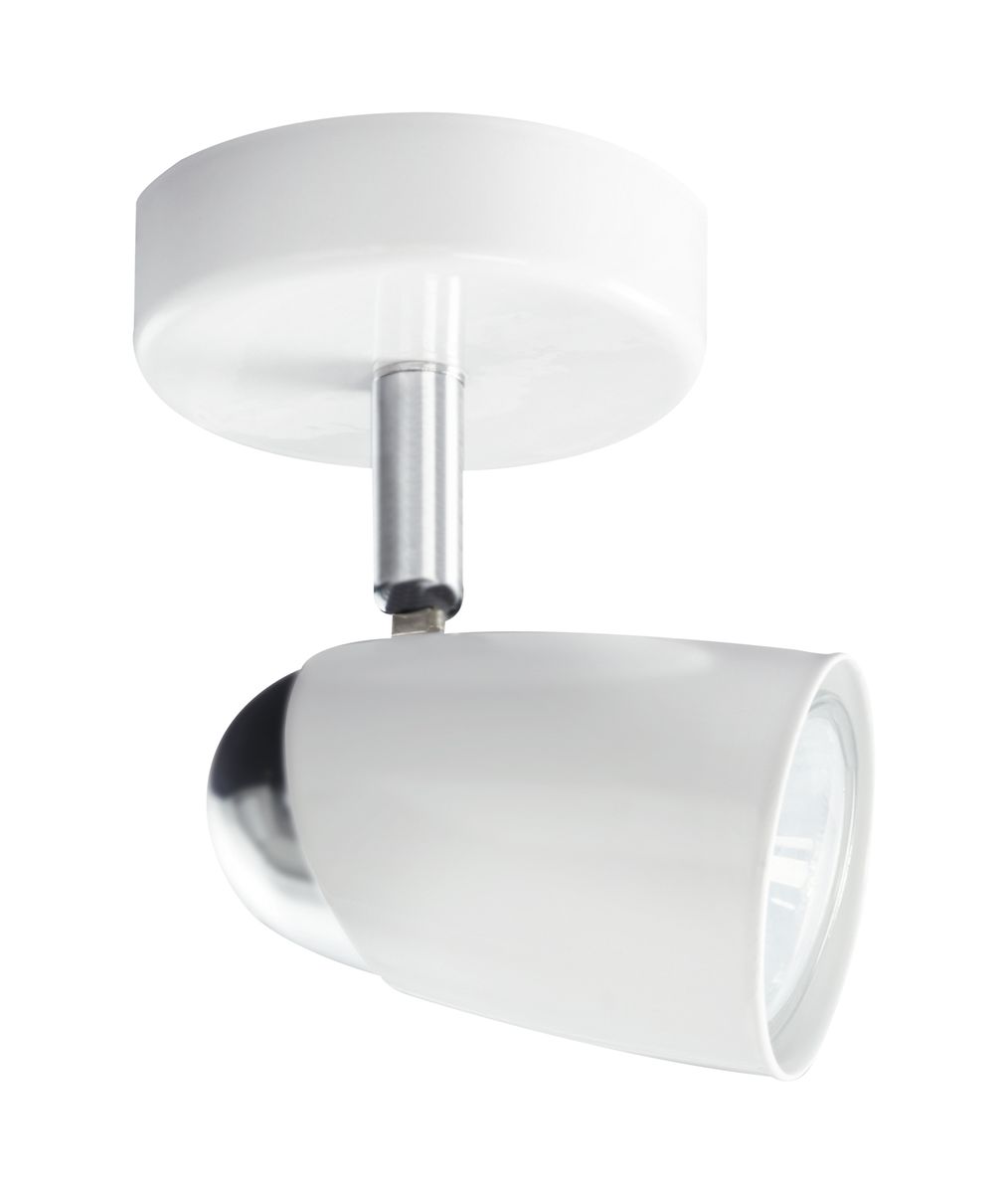 Bright Star Whiteite & Polished Chr Spot 1X50W GU10 80Mm Base
