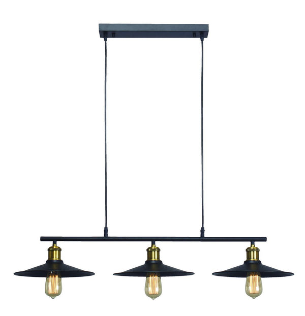 Bright Star Black Metal Down Face Chandelier 3X60W ES