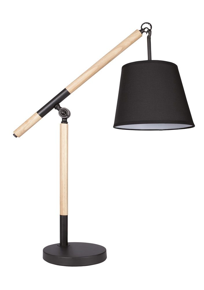 Bright Star Metal&Wood With Blk Fabric Shade 1X11W Es