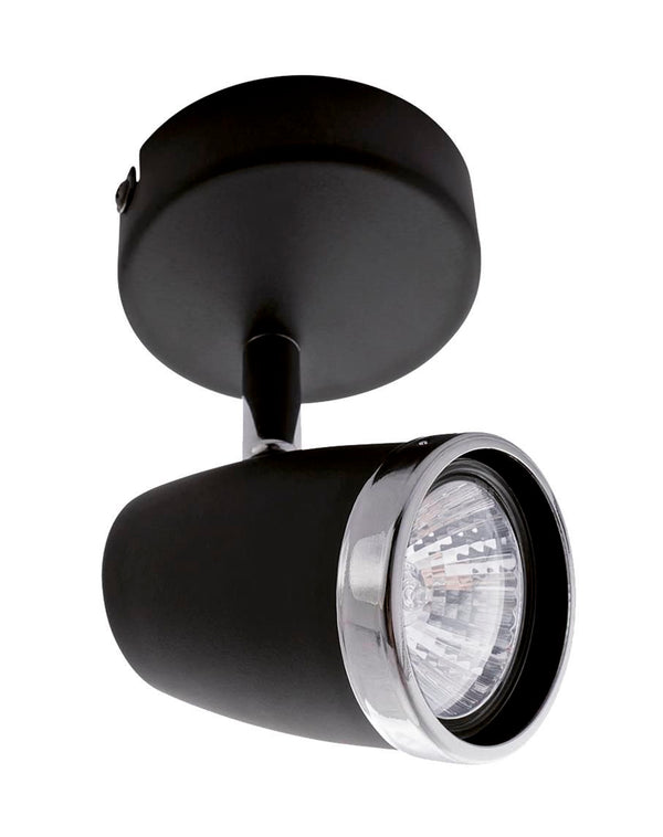 Bright Star Blk & Polish Chr Spot 1X50W GU10 Base 80Mm