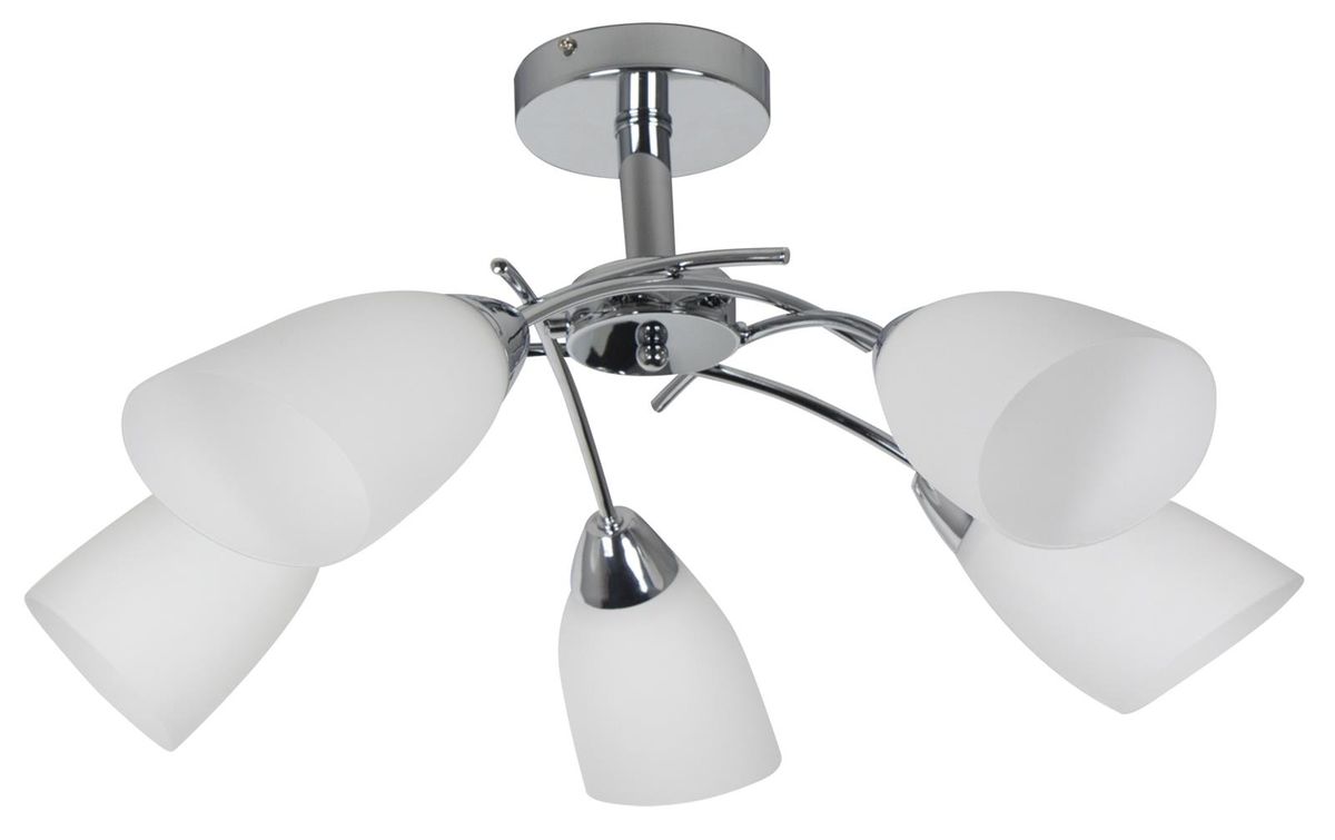 Bright Star Polished Crh Whiteite Glass 5 X 60W ES