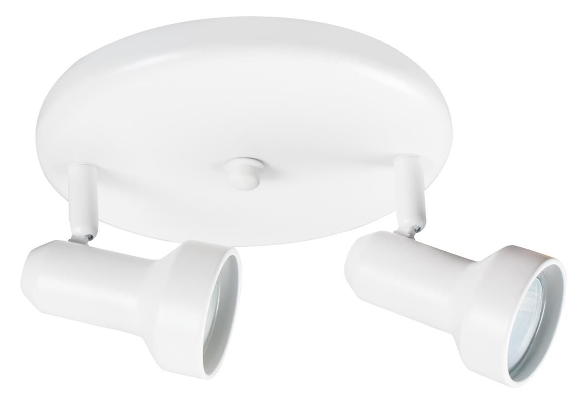 Bright Star Matt Whiteite Spotlight 2X50W GU10 190Mm Roundbase