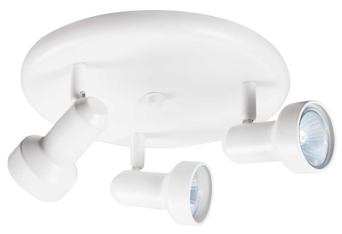 Bright Star Matt Whiteite Spotlight 3X50W GU10 240Mm Round Base