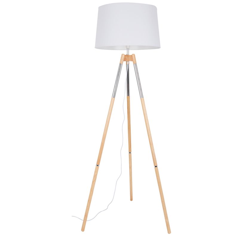 Chrome Floor Lamp 1-Light 60W Foot Switch