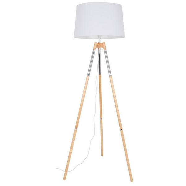 Chrome Floor Lamp 1-Light 60W Foot Switch