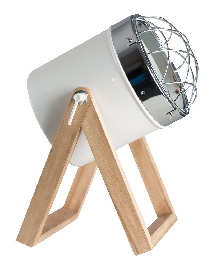 Bright Star Polish Chr Grid Metal & Wood Table Lamp 1X60W Es