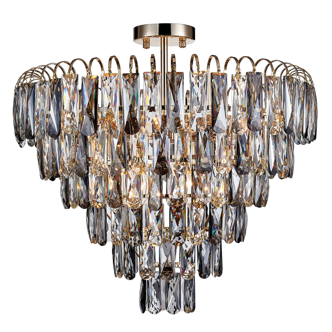 Polished Brass and Crystal Pendant - Dual Mounting Options